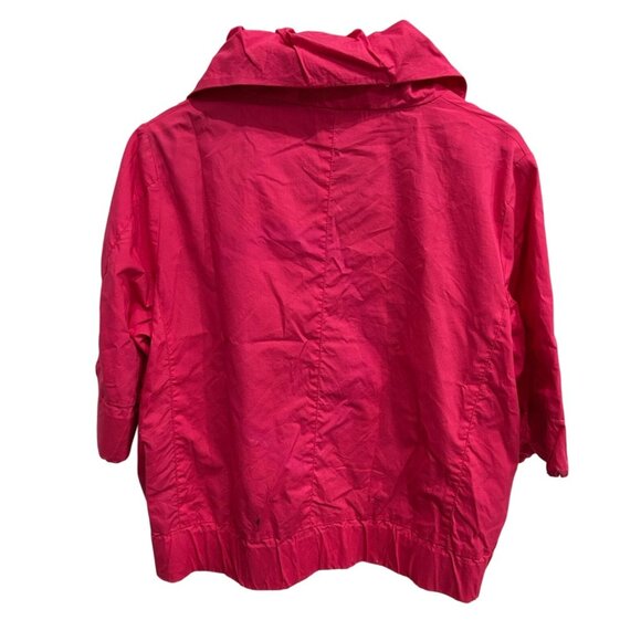 Route 66 Hot Pink Womens 3/4 Sleeve Jacket Large Collar Button Front - Picture 2 of 11